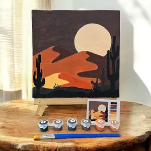 DIY Paint By Numbers Kit 1 Set - Mountains Cactus P