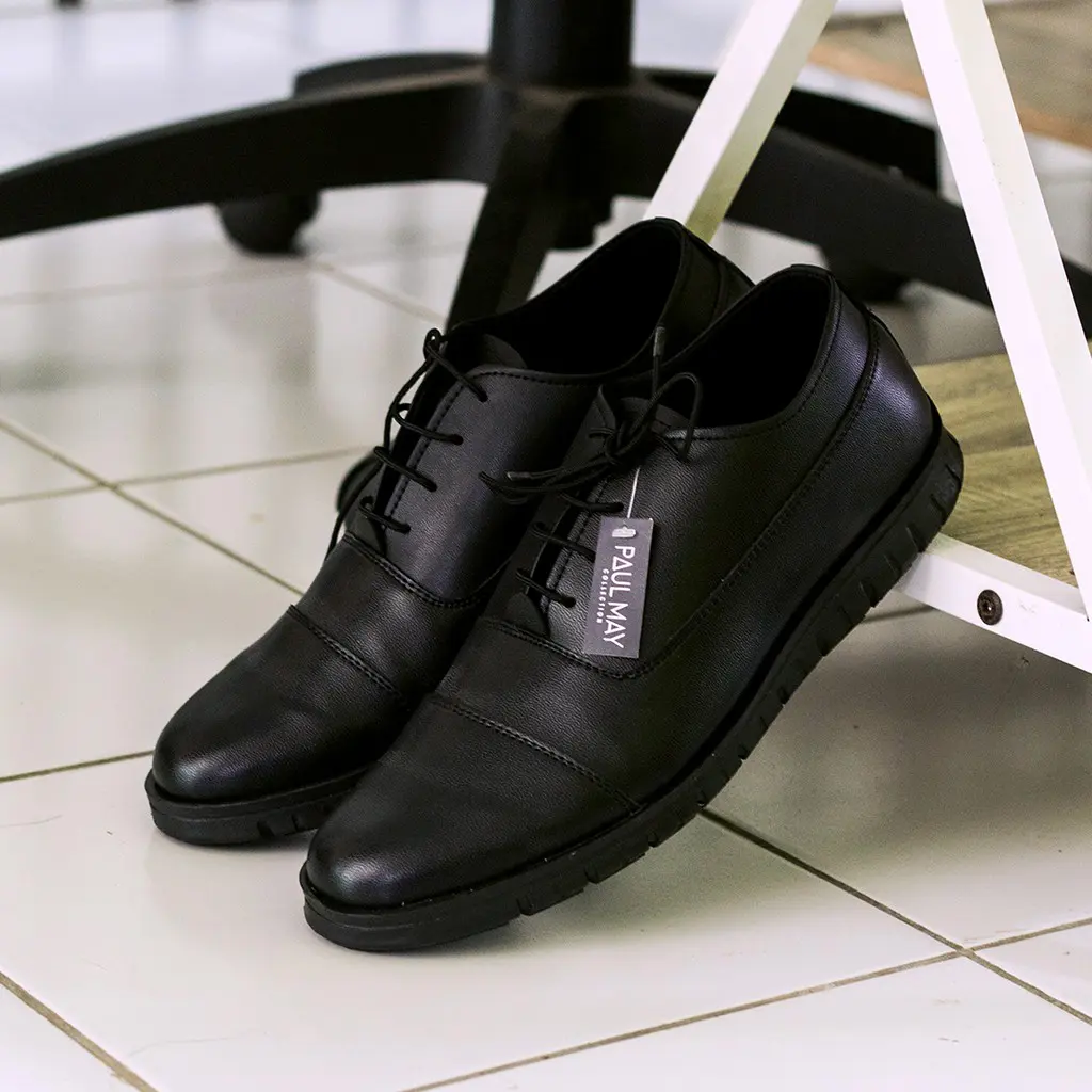 PAULMAY Sepatu Formal Pria Modena 08  Hitam  Pantofel  Shoes Karet Fantofel Kerja