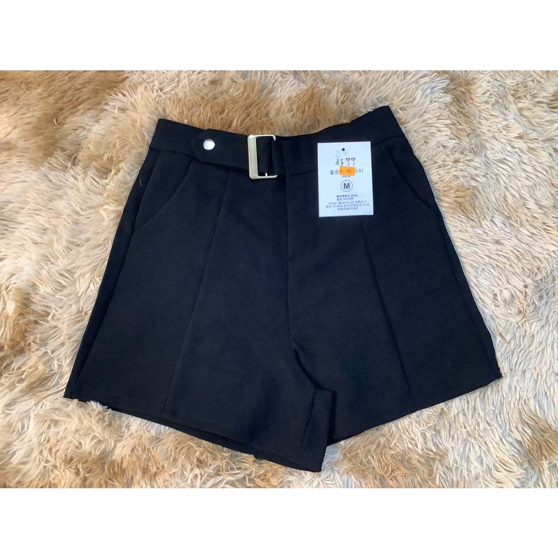 quần short cạp cao đai có cúc bấm _quần short cạp cao Nữ Pants 3