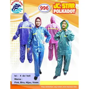 Jas hujan STELAN 996 STAR POLKADOT DOLPHIN BLUE