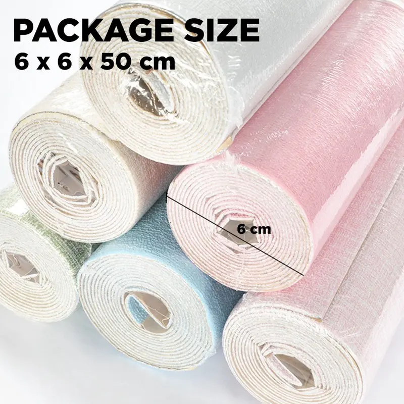 Wallpaper Linen Roll  ukuran 280 x 50 CM Sticker Dinding dekoratif aluminium 3
