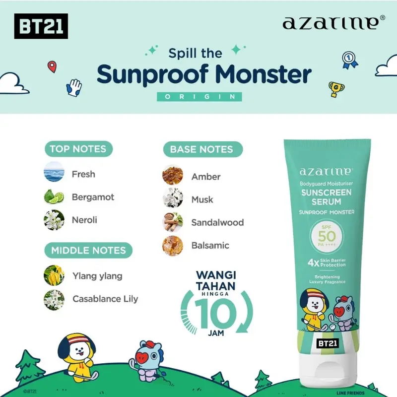 Azarine Body Guard Moisturizer Sunscreen Serum Sunproof Monster 100 ml 1