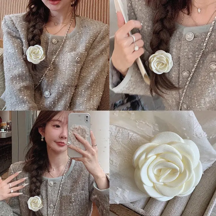 Kẹp tóc hoa lụa cỡ lớn 6cm dành cho nữ, kẹp tóc đi biển, kẹp tóc hoa phong cách nàng thơ chụp ảnh đi chơi