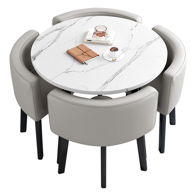 Bộ Bàn Tròn 4 Ghế Dành Cho Văn Phòng, Chung Cư, Nhà Trọ Đa Năng Tiết Kiệm Diện Tích Size Bàn 80cm 9