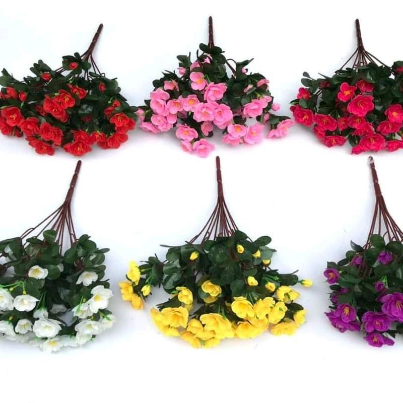 Cụm hoa đỗ quyên _ hoa giả trang trí