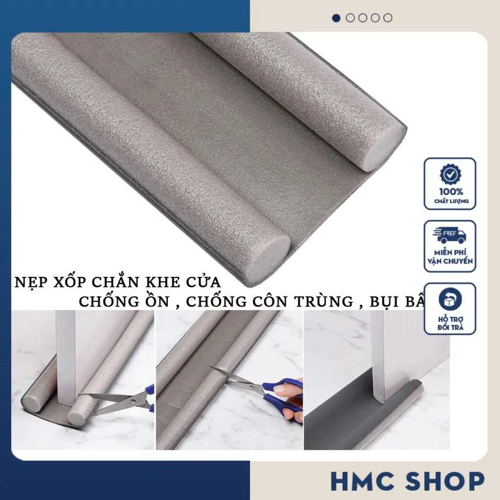 ( COMBO 4 ) Thanh Chắn Cửa , Xốp Ngăn Điều Hòa, Chắn Bụi Bẩn Bẩn, Côn Trùng Dài, Hàng Loại 1 Dài 95cm