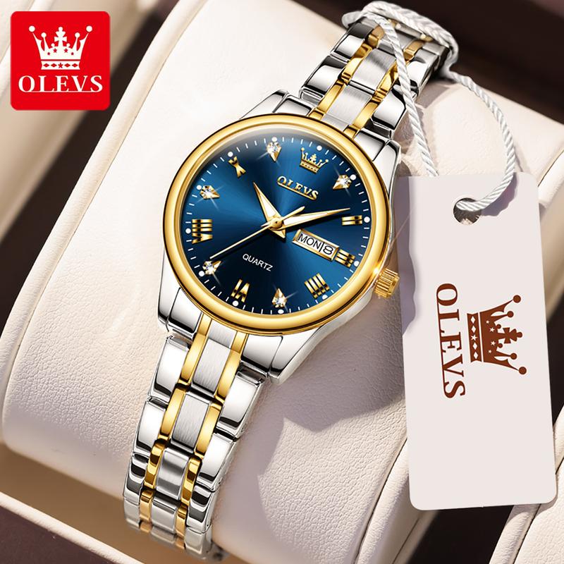 OLEVS  Đồng hồ nữ Đeo Tay  Chống Thấm Nước Bằng dây đeo Thép Không Gỉ Thời Trang 5563 Women Watch