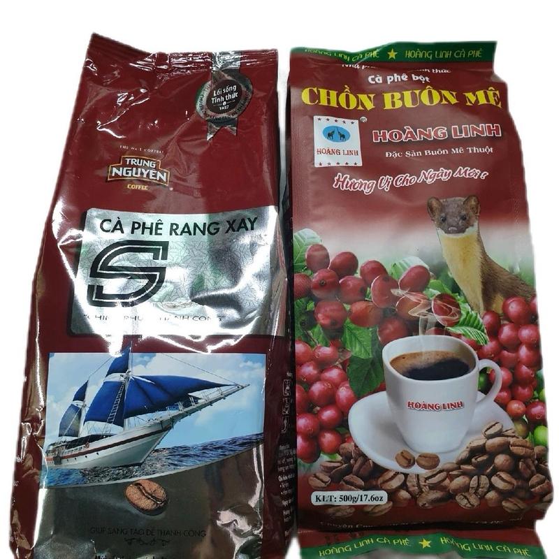 Cà phê trộn Ngon 1 ký gồm 500g  chồn Hoàng Linh và 500g  Trung Nguyên S Coffee Cà Phê cafe đen