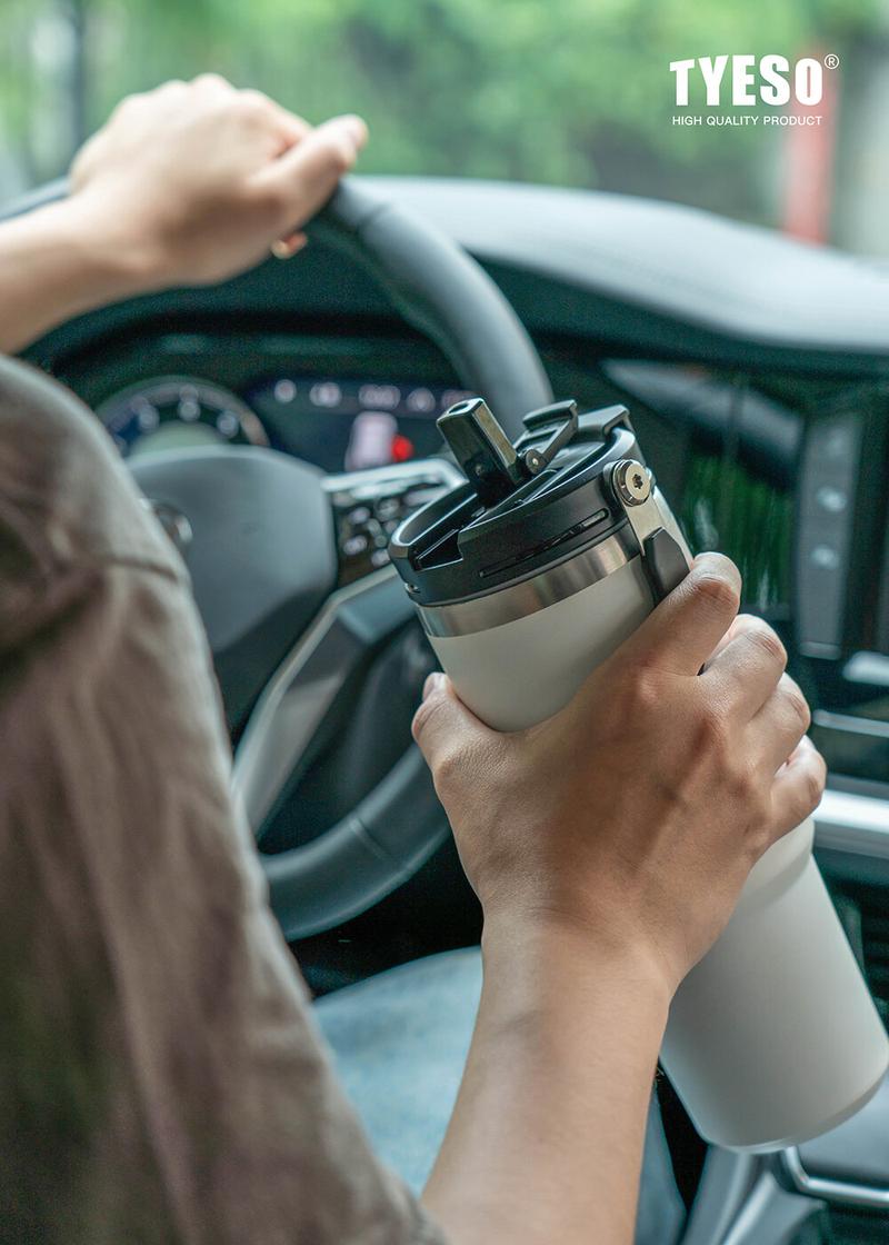 Product Introduction of Tyeso Taishuo Stainless Steel Coffee Cup Large Capacity Vacuum Cup Men's Cold-Keeping Car Satchel Pairs of Drinks Straw Cup Drinkware Flasks Tumbler Mug Bottles Water Bottles Portable Bottled 3