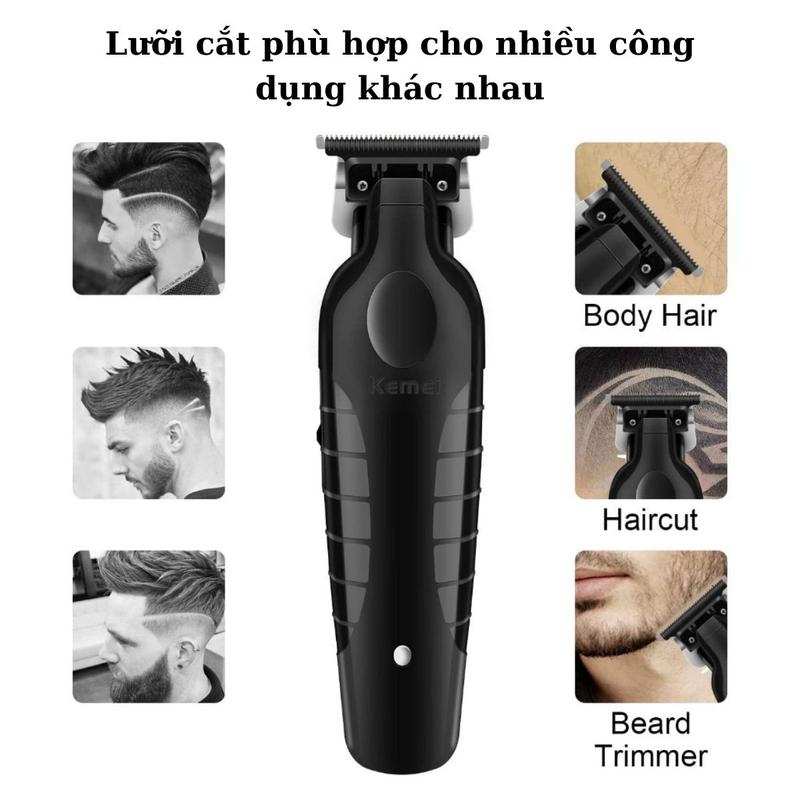 Tông Đơ KEMEI KM-2299 – Khắc tóc, chấn FADE, Lưỡi Mạ Carbon DLC Sắc Bén, Chống Mài Mòn, Giảm Nóng, Cắt Tỉa Tinh Tế và Định Hình Viền Chuẩn Mực Cạo Râu 7