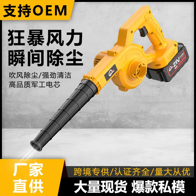 Electric Hair Dryer Snow Blowing Leaves Blowing Dust Collector Dual-Use Industrial Grade Portable Wireless Lithium Electric Blower