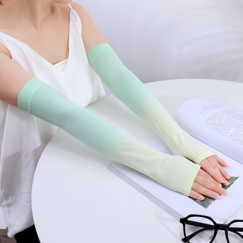 Product Introduction of Tay Áo Băng Chống Nắng, Dành Cho Nam Và Nữ, Chống Tia UV, Hở Ngón, Thích Hợp Để Đạp Xe Ngoài Trời, Làm Bằng Lụa Lạnh, Bao Gồm Găng Tay Áo Khoác Ngoài 9