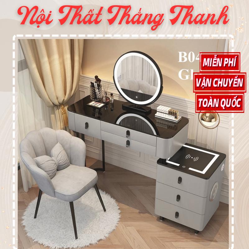 [B04] Bàn trang điểm nhập khẩu tích hợp loa sạc thông minh, hiện đại 0