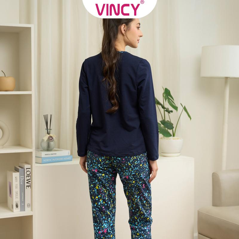 Bộ Quần Áo Thun Dài Nữ Vincyhomewear BTD050W31 2