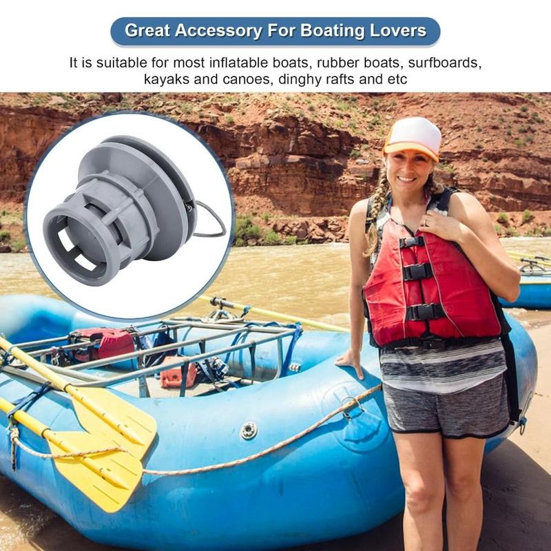 Product Introduction of New Replacement Rowing Boat Air Valve Double Seal PVC Air Gas Valve Cap Grey Dinghy Kayak Canoe Boat Accessories 26