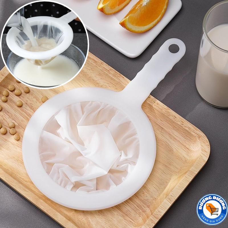 Ray Lọc Đậu Nành, Lọc Trà, Nước Trái Cây Siêu Mịn - Vợt Lọc Sữa Đậu Nành Bằng Vải Có Tay Cầm - Muỗng Lưới Lọc , Rây Sữa Hạt