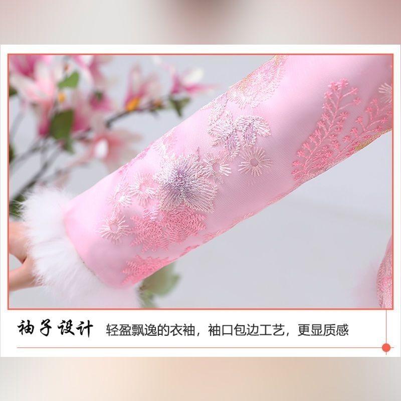 Product Introduction of Trang Phục Trung Quốc Hán Cho Bé Gái, Quần Áo Mùa Đông, Quần Áo Năm Mới, Phong Cách Trung Quốc, Bộ Đồ Đường Thiếu Niên, Lót Lông Cừu, Dày Dặn, Quần Áo Cổ Xưa, Váy Mùa Thu Và Mùa Đông 11