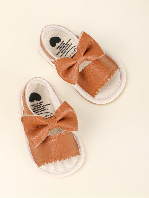 Baby's Cute Cartoon Bowknot Design Sandals, Soft Comfortable Breathable Baby Sandals, Fashionable All-match Non-slip Flat Shoes for Baby Girls 6