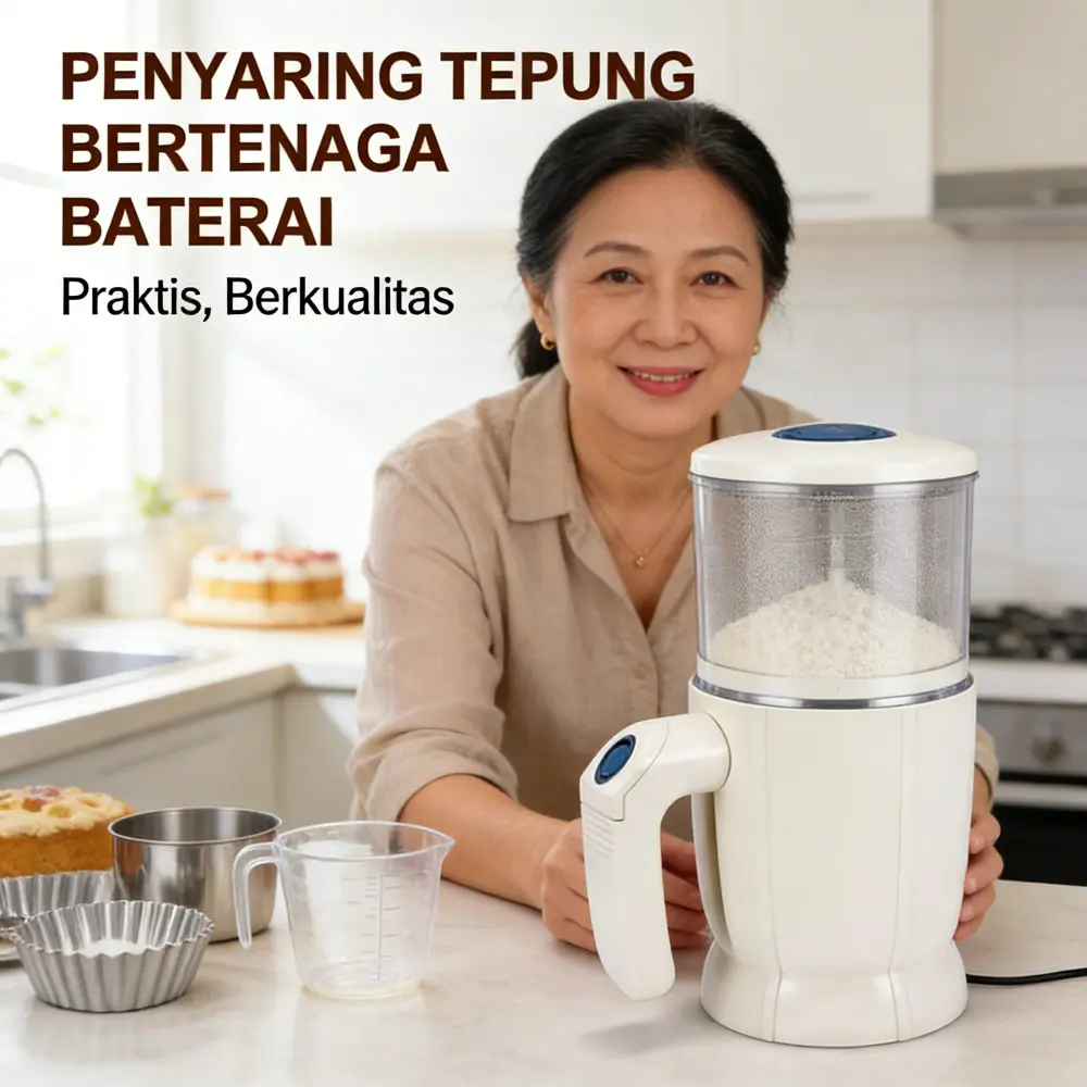 Set Peralatan Memanggang Premium Terbaik: Sifter Tepung 100ml, Pemisah Telur 3 L, Mixer Adonan 500W, Sendok Takar 20cm, Whisk 30cm, dan Spatula untuk Kue, Roti & Pastry