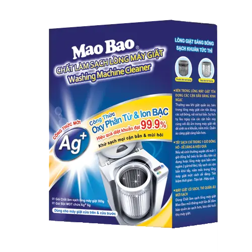 Chất Vệ Sinh Lồng Máy Giặt Mao Bao 306g làm sạch cặn bẩn, khử mùi, dùng được cho máy giặt cửa trên và cửa trước