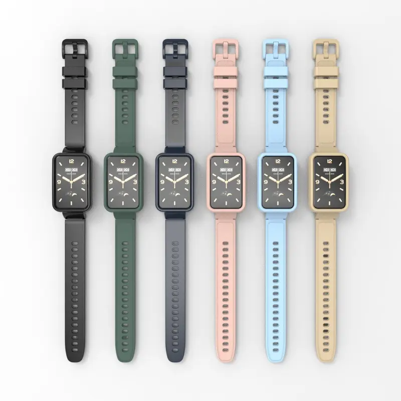 2 in 1 Case+Strap for Redmi Band 2 Tali Xiaomi Band 8 Acitve Silicone Strap silikon 5