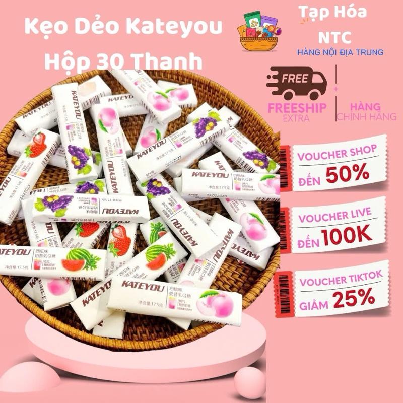 Kẹo Sữa Chua Hoa Quả Các Vị, Kẹo Mềm Dẻo Vị Trái Cây Thanh 17gr Đồ Ăn Vặt Nội Địa Trung Snack Food Candy Thức Ăn