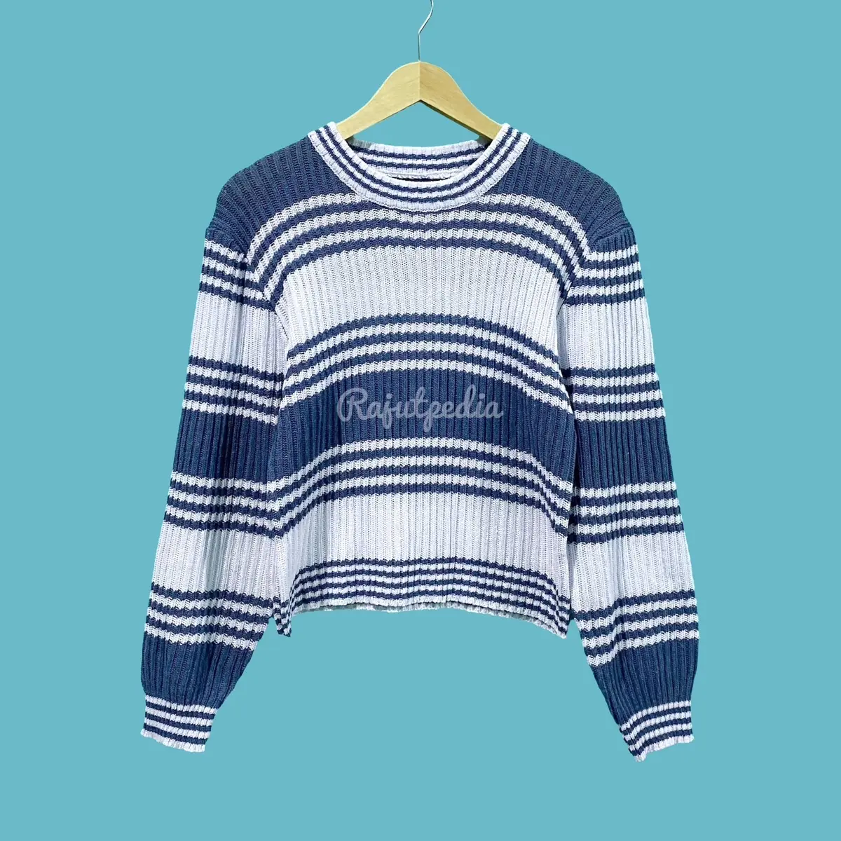 Rajutpedia - Jennie Knit Sweater Stripe Series Terbaru Aesthetic Wanita Remaja SMP SMA Kuliah Kerja Knitwear Atasan Tangan Panjang Baju Lembut