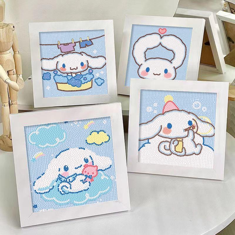 Tranh đính đá tự làm CÓ KHUNG KÈM DỤNG CỤ rèn luyện kiên trì, nhiều mẫu họa tiết đáng yêu cho bé Thêu Chữ Làm Đồ Handmade