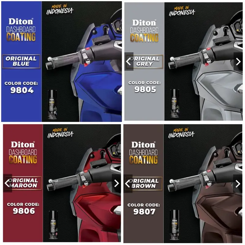 DITON Premium Dashboard Coating Cat Pilox Motor dan Mobil (Original Black Red Yellow Orange Blue Grey Maroon Brown (400cc) 4