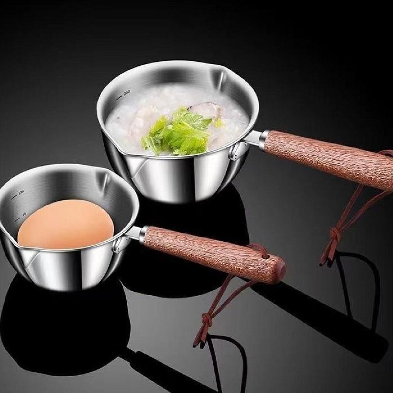 Product Introduction of Stainless Steel Hot Oil Pan Hot Sauce Small Pot Cooking Butter Melting Pot  Mini Pan Small 20