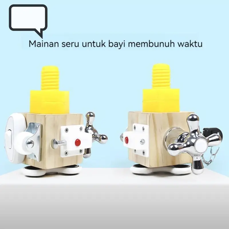 Mainan Edukasi Montessori 6-in-1 Busy Cube Permainan Sensorik untuk Bayi Ide Hadiah Unik 7