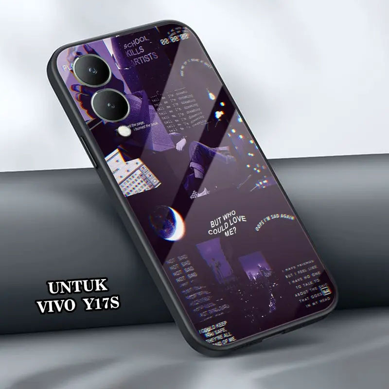 Case VIVO Y17S - Casing Hp VIVO Y17S - Motif ( AESTHETIC ) - Silikon Hp  VIVO Y17S - Softcase Glass Kaca - Case 2D Glossy - Kesing Hp - Hardcase Glossy - Case Terbaru - Cassing - Cod 3