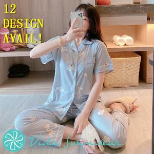 Set Piyama, Gaya Korea, Untuk Wanita, Pakaian Rumah, Sut Lapel, Pakaian Tidur, Pakaian Ruang Tidur, Piyama Terno, Diperbuat daripada Kapas, Pakaian Ruang Tidur Baju Pajamas Sleepwear
