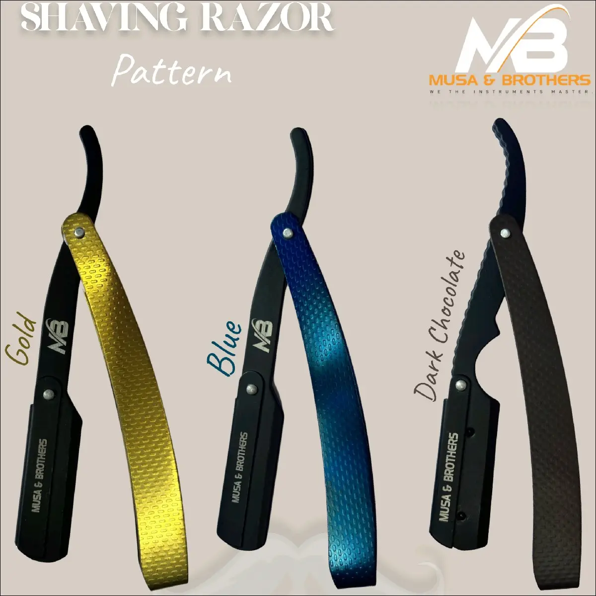 [Made in Pakistan] Shaving Razor Pattern, pisau cukur pemes pattern warna biru, gold dan coklat tua. isi ulang silet.