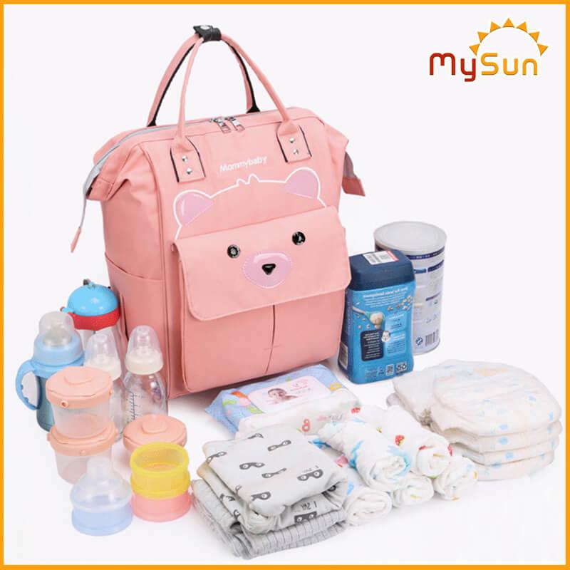  Balo bỉm sữa ĐA NĂNG cho mẹ và bé hình GẤU YÊU cao cấp chính hãng MySun 