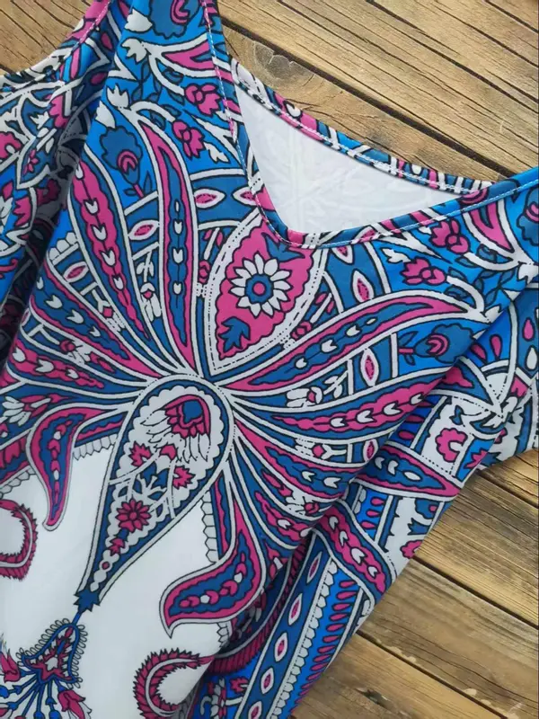 Women's Paisley Print Cami Dress, Elegant Sleeveless Maxi Dress for Party Holiday Vacation, Ladies Summer Clothes 4