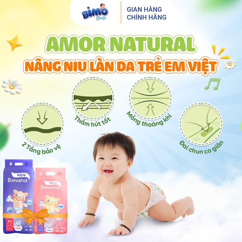 Product Introduction of (3A) [DEAL HOT - TẶNG XE ĐẨY GẤP GỌN] Combo 3 Bịch Tã/ Bỉm AMOR NATURAL VIỆT NAM Thoáng Khí Mỏng Nhẹ Cho Bé 5