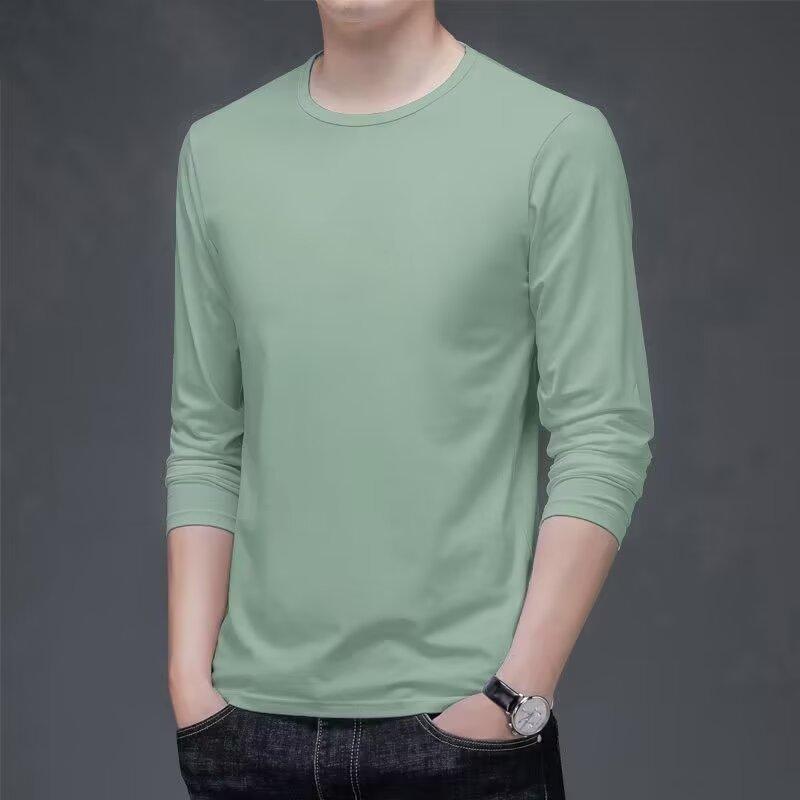 Product Introduction of T Shirt for Men Fashion Brand Ins Cotton Loose Long Sleeve Men's Top Clothing Coat round Neck Loose Pullover Autumn and Winter All-Matching National Fashion 16