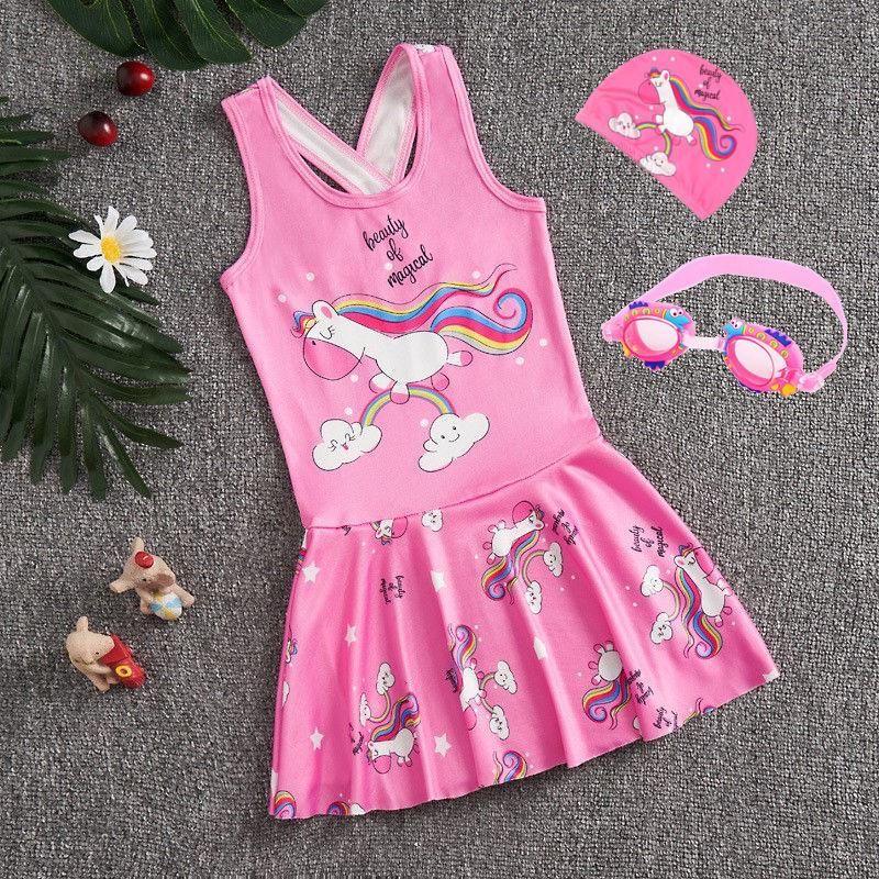 Girl's One-Piece Swimming Suit Summer New Medium and Large Children Swimming Princess Skirt Little Girl Baby Swimsuit 5