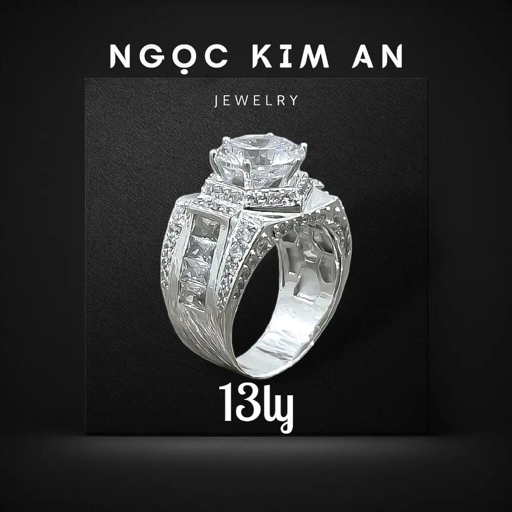 Nhẫn Nam Bản To Sang Trọng Chủ 13Li 2025 - Ngọc Kim An Jewelry