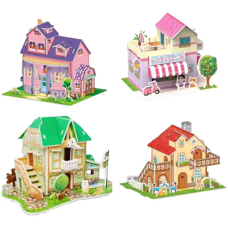 Dovana Mainan Puzzle Kertas 3D Size Kecil Garden House Small Zoo Edukasi Anak Kreatif Bahan Busa Foam Paper 8