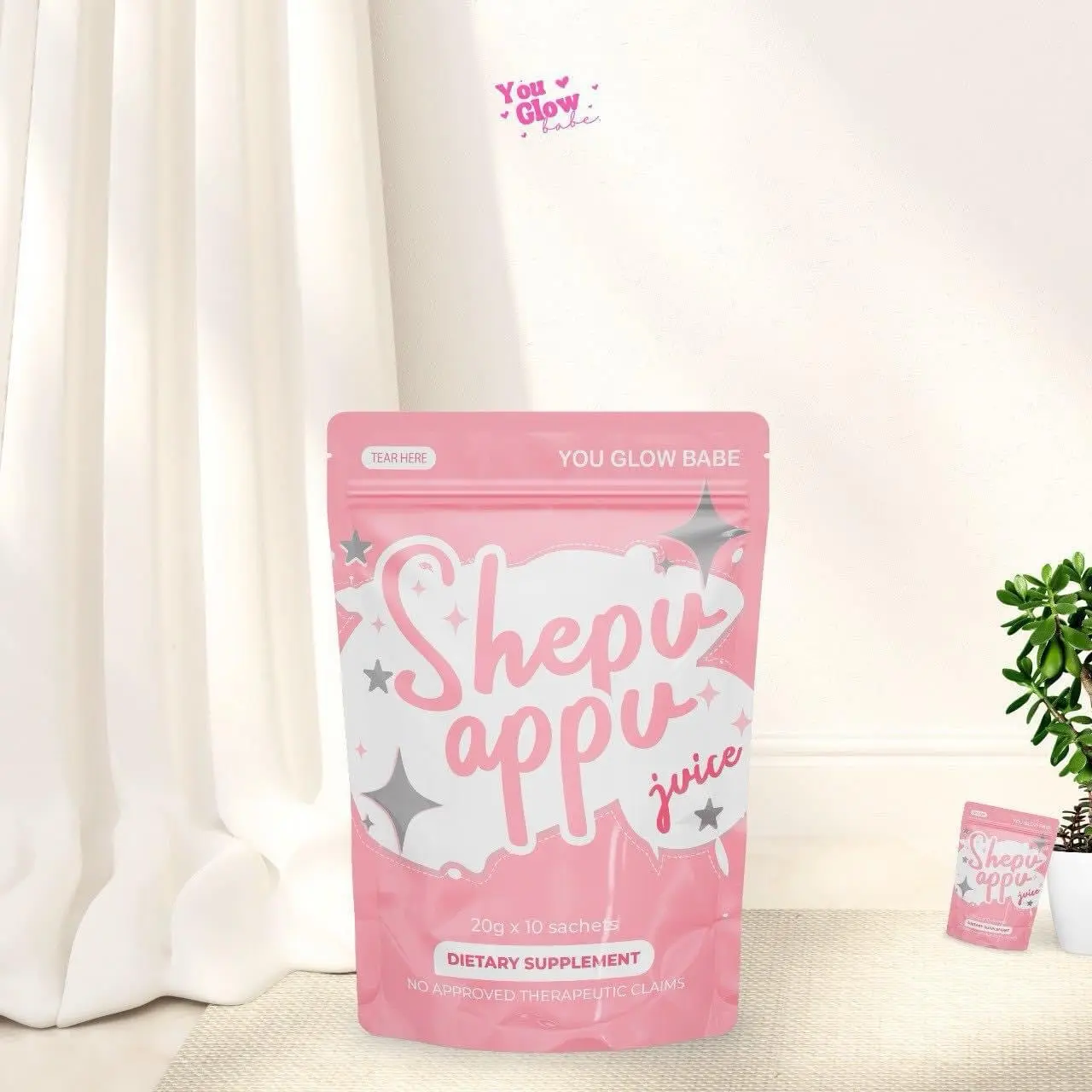 Shepu Appu Juice by You glow babe with Maam Elma 10sachetsx15grams  Glutathione, Hydrolyzed Collagen and Vitamin C fda approved food supplement  Healthcare Beauty Berry Edible