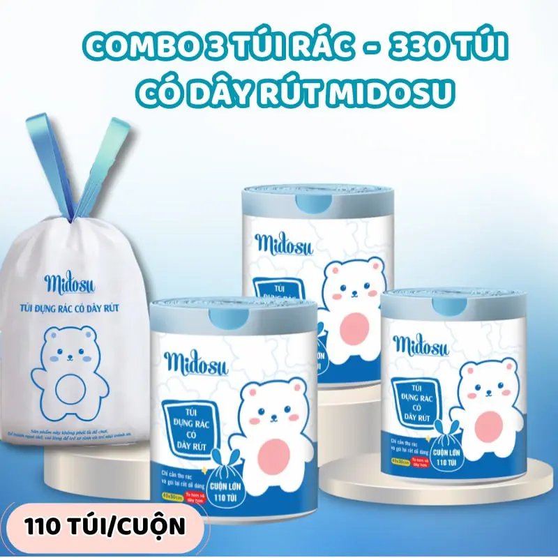 Túi Đựng Rác Siêu Dai Siêu Bền Có Quai Xách Dây Rút Tiện Lợi