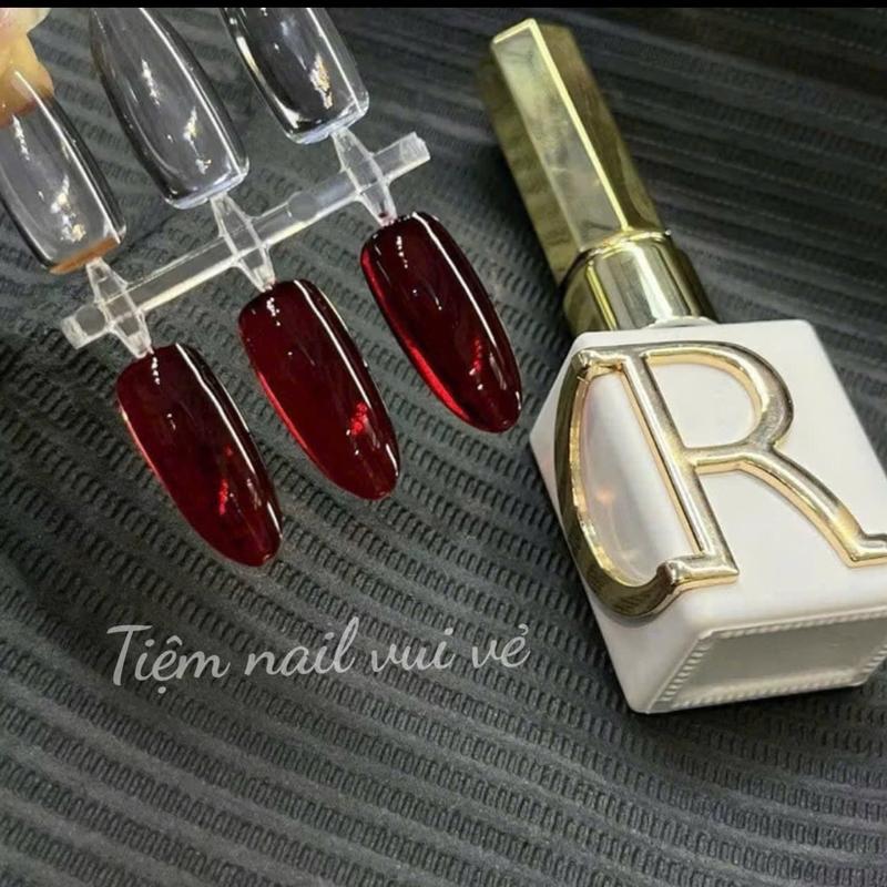 Sơn thạch đỏ rượu vang CR sơn thạch đỏ CR làm nail cao cấp Cần máy hơ