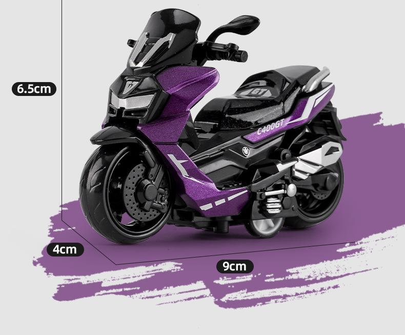Product Introduction of Alloy Pull Back Motorcycle Simulation Pedal Toy Car Model Keychain Pendant Gift Clip Doll Gift 5