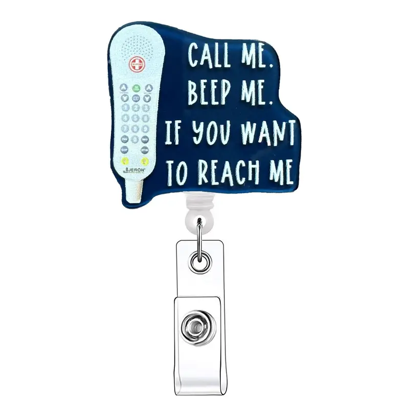 Retractable Badge Reel, 1 Count Acrylic ID Holder with Clip for Nurses, Doctors, Students & Office Staff, Identification Badges & Supplies 0