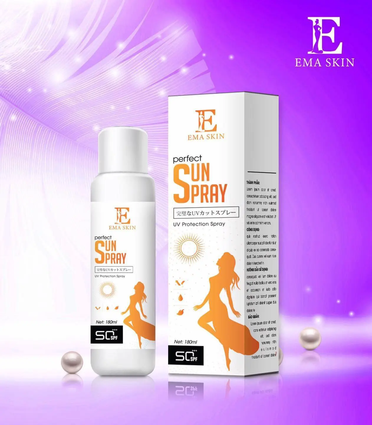 Xịt chống nắng body Ema Skin - 180ml