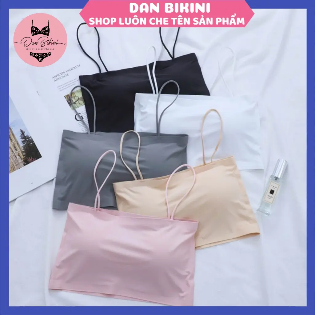 Áo Bra Nữ đúc su trơn quây 2 dây Không Gọng Đệm Mỏng Nhẹ ôm vòng một mẫu T111