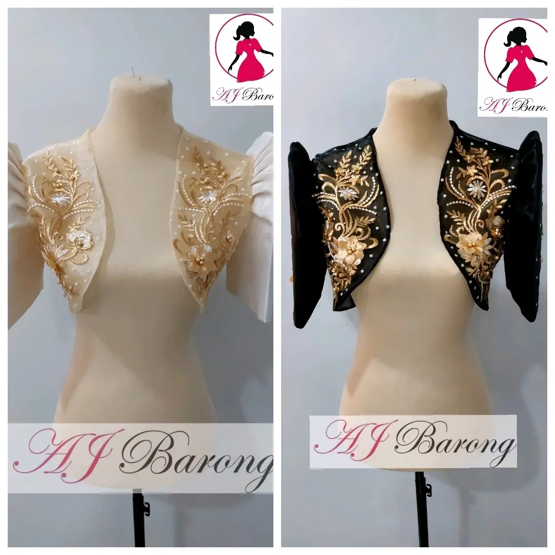 Modern Filipiniana BLO 01 Bolero Lace Top in Black, Beige, or White - Available for Shipping - Traditional