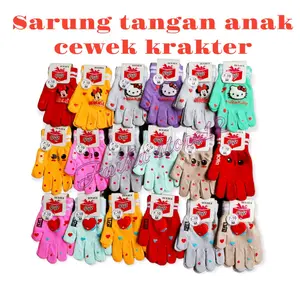 PROMO 3 PASANG/sarung tangan krakter import anak perempuan 5-10tahun